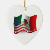 メキシコ系アメリカ人の振る旗 セラミックオーナメント (右)