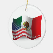 メキシコ系アメリカ人の振る旗 セラミックオーナメント (左)