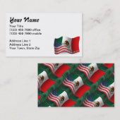 メキシコ系アメリカ人の振る旗 名刺 (正面/裏面)