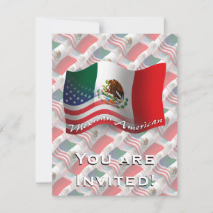 メキシコ系アメリカ人の波打ち旗 招待状