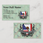 メキシコ系アメリカ人の盾の旗 名刺 (正面/裏面)