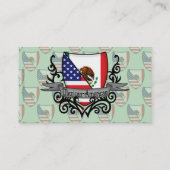 メキシコ系アメリカ人の盾の旗 名刺 (裏面)