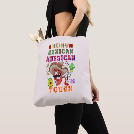 メキシコ系アメリカ人は厳しい トートバッグ (クローズアップ)