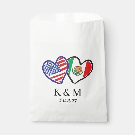 メキシコ系アメリカ人ハート国旗 フェイバーバッグ (正面)
