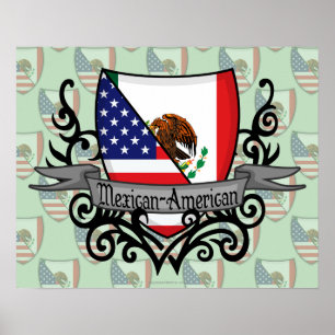 メキシコ系アメリカ国旗 ポスター