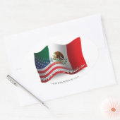 メキシコ系アメリカ国旗 楕円形シール (封筒)