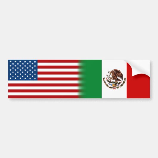 メキシコ系アメリカ統一された州メキシコ米国国旗 バンパーステッカー (正面)