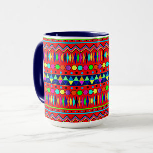 メキシコ系デザイン(明るい色はっきりした) マグカップ