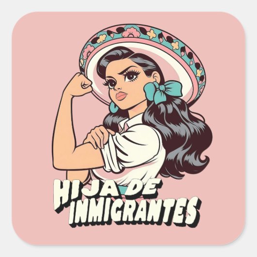 メキシコ系移民の娘 スクエアシール (正面)