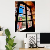 メキシコ素朴オールドタウンチャーチバルコニー ポスター (ホームオフィス)