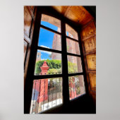 メキシコ素朴オールドタウンチャーチバルコニー ポスター (正面)