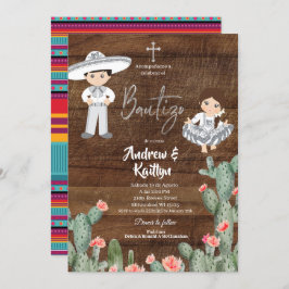 メキシコ素朴ンシルバーチャロボーイガールツインバウティゾ 招待状