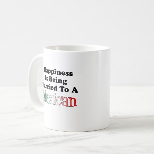 メキシコ結婚したのマグカップへの幸せ コーヒーマグカップ (正面左)