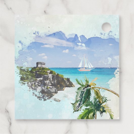 メキシコ結婚のウェルカムギフトラベル フェイバータグ (裏面)