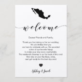 メキシコ結婚のウェルカムレター&旅程カード プログラム (正面)