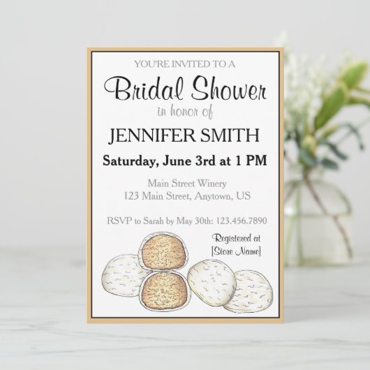 メキシコ結婚のクッキーブライダルシャワー婚約 招待状 (スタンド正面)