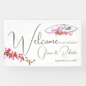 メキシコ結婚のソンブレロフローラ大歓迎サイン 横断幕 (横)