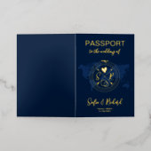 メキシコ結婚の世界地図パスポートモノグラム 箔グリーティングカード (外側レイダウン)