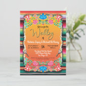 メキシコ結婚の敷物とフローラの招待 招待状 (スタンド正面)