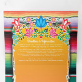 メキシコ結婚の敷物とフローラ結婚の 三つ折り招待状 (内部最初)