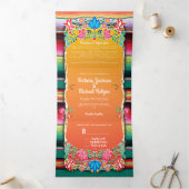 メキシコ結婚の敷物とフローラ結婚の 三つ折り招待状 (内部)