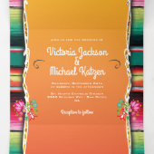 メキシコ結婚の敷物とフローラ結婚の 三つ折り招待状 (内部中)