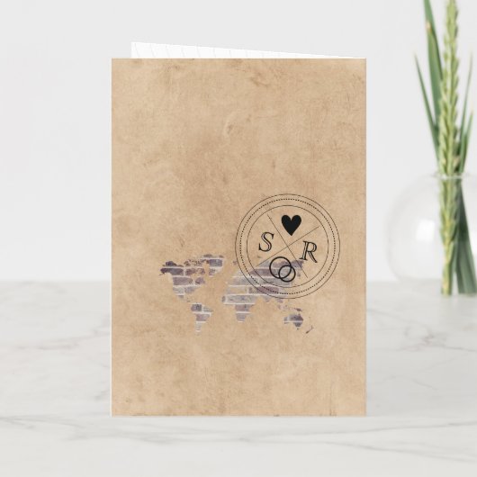 メキシコ結婚の旅行先パスポート世界地図 招待状 (裏面)