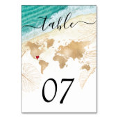 メキシコ結婚の旅行先パスポート世界地図Inv テーブルナンバー (裏面)