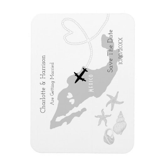 メキシコ結婚の目的地の日付の保存 マグネット (縦)
