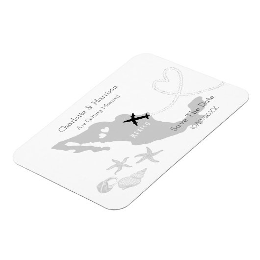 メキシコ結婚の目的地の日付の保存 マグネット (左側)