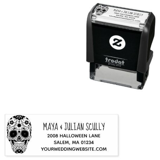メキシコ結婚の砂糖スカルの日 セルフインキングスタンプ (インサイチュ)
