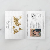 メキシコ結婚パームの旅行先パスポート世界地図 招待状 (内部)