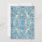 メキシコ結婚フィエスタフローラ金ゴールドグリッター 招待状 (裏面)