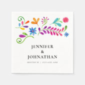 メキシコ結婚フィエスタ紙 スタンダードカクテルナプキン (正面)