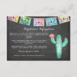 メキシコ結婚式の水彩画のサボテンの情報カード エンクロージャーカード