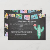 メキシコ結婚式の水彩画のサボテンの情報カード エンクロージャーカード (正面/裏面)