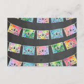 メキシコ結婚式の水彩画のサボテンの情報カード エンクロージャーカード (裏面)