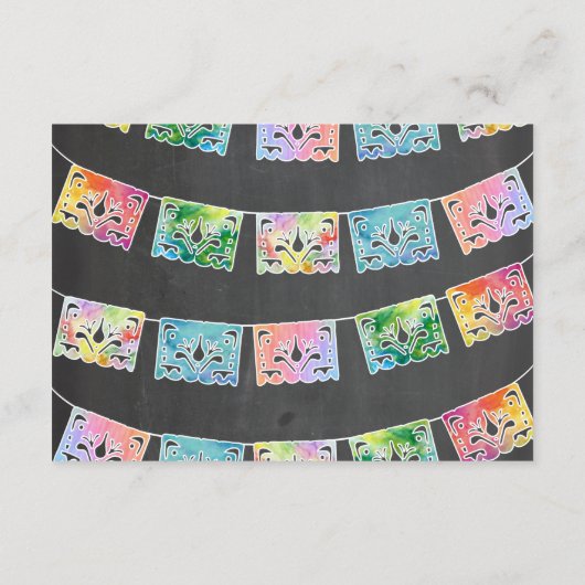 メキシコ結婚式の水彩画のサボテンの情報カード エンクロージャーカード (裏面)