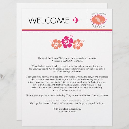 メキシコ結婚歓迎の手紙 (正面/裏面)