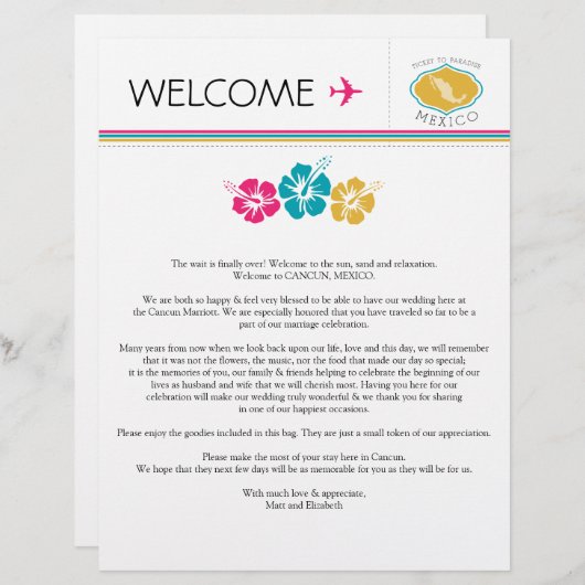 メキシコ結婚歓迎の手紙 (正面/裏面)