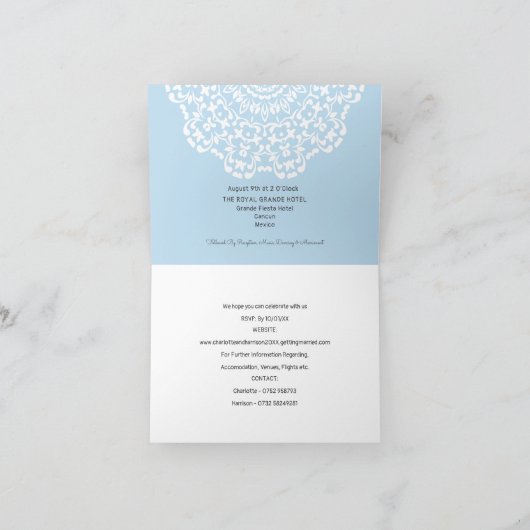 メキシコ結婚行き先 招待状 (内部)