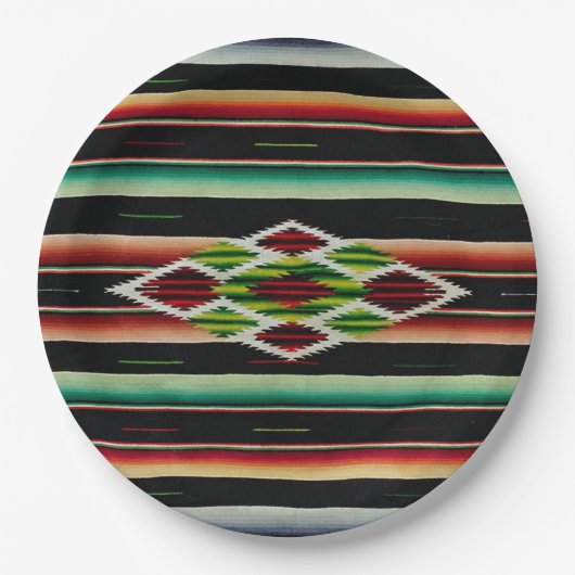 メキシコ総括的で伝統的でスペインのなフェスタSerape ペーパープレート (正面)