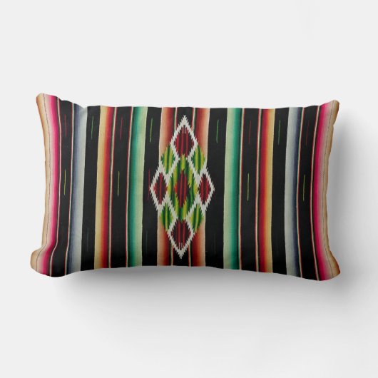 メキシコ総括的で伝統的でスペインのなフェスタSerape ランバークッション (正面)