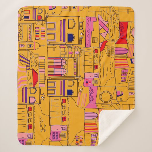 メキシコ繊維シームレスパターンデザイン シェルパブランケット (正面)