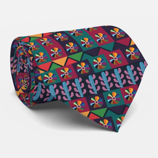 メキシコ美術の模様 ネクタイ (ロール)