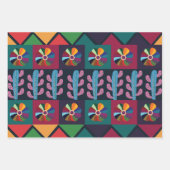 メキシコ美術の模様 ラッピングペーパーシート (正面)