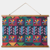 メキシコ美術の模様 吊り下げ型タペストリー (正面)