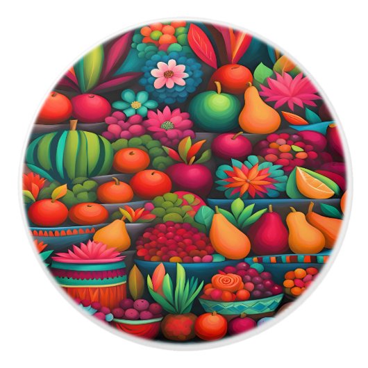 メキシコ美術 セラミックノブ (正面)