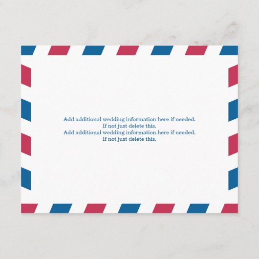 メキシコ航空結婚便の旅行情報 エンクロージャーカード (裏面)