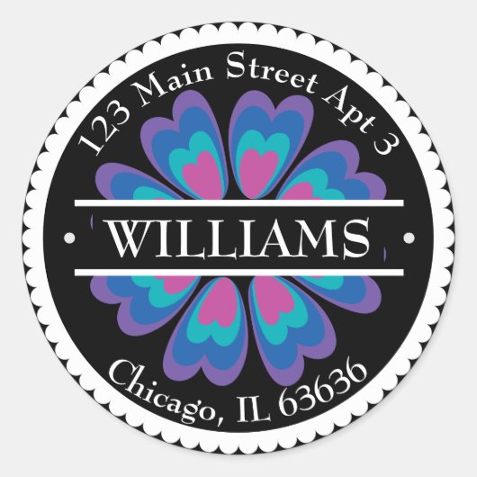 メキシコ花の住所 ラウンドシール (正面)